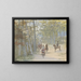 Forest landscape painting with riders - Jules Baron Finot — framed artwork on a wall