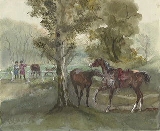 Horses in the meadow - Jules Baron Finot — artwork view