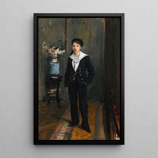 Portrait of a Young Boy - Jules Bastien-Lepage — framed artwork on a wall
