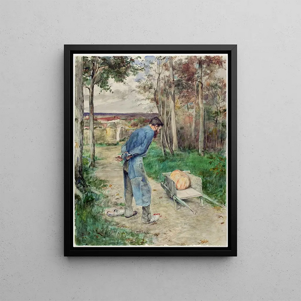 The acorn and the pumpkin - Jules Bastien-Lepage — framed artwork on a wall