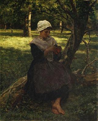 Jules Breton - A Peasant Girl Knitting.webp