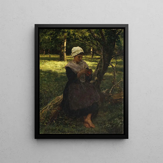 Jules Breton - A Peasant Girl Knitting.webp