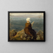 Fileuse sur les rochers à Douarnenez - Jules Breton — framed artwork on a wall