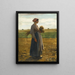 Young woman in the fields - Jules Breton — framed artwork on a wall