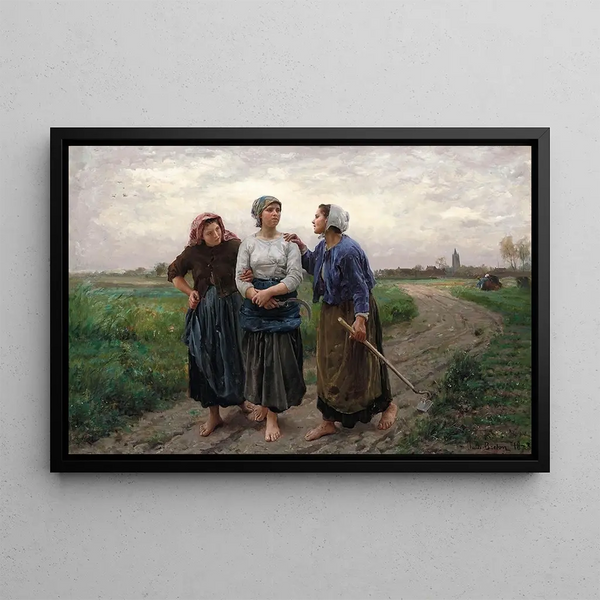 Les Amies - Jules Breton — framed artwork on a wall