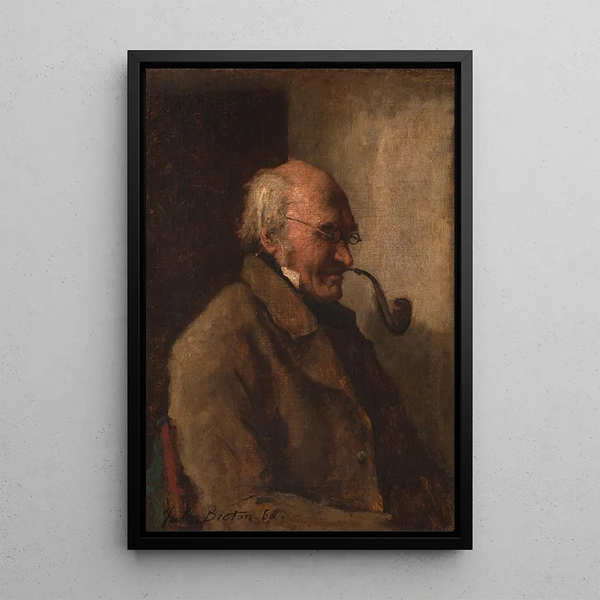 L'homme à la pipe - Jules Breton — framed artwork on a wall