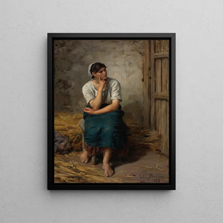 Jules Breton - Paysanne Au Repos Peasant Girl Resting.webp