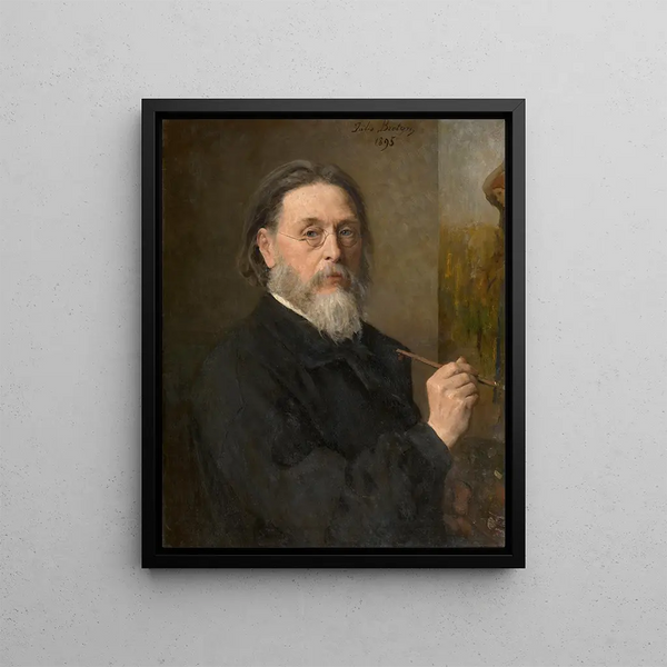 Self-portrait painting - Jules Breton — framed artwork on a wall