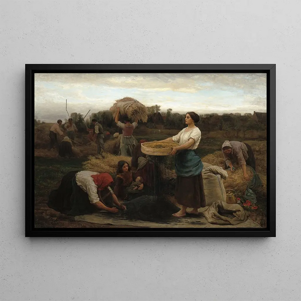 The Rapeseed Harvest - Jules Breton — framed artwork on a wall
