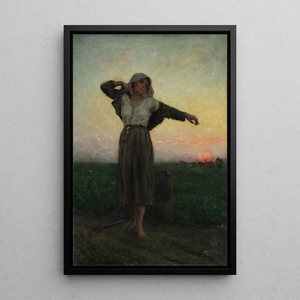 The Tired Gleaner - Jules Breton — framed artwork on a wall