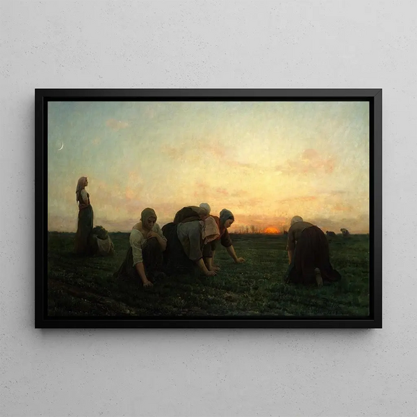 Les Désherbeuses - Jules Breton — framed artwork on a wall