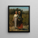Two Young Women Picking Grapes, Study for the Vintage at Château Lagrange - Jules Breton — framed artwork on a wall