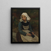 Young Breton Girl Knitting - Jules Breton — framed artwork on a wall