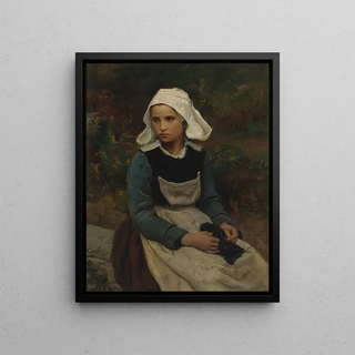 Jules Breton - Young Brittany Girl Knitting.webp