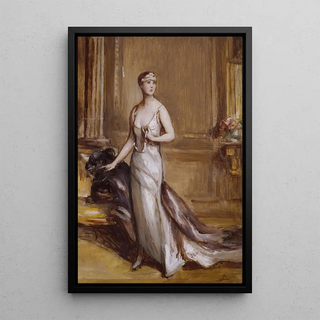 Portrait Painting of Isabelle d'Orléans, Duchess of Guise - Jules Cayron — framed artwork on a wall