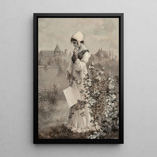 Portrait of a Young Girl - Jules Delaroche — framed artwork on a wall