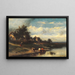 By the riverbank - Jules Dupré — framed artwork on a wall