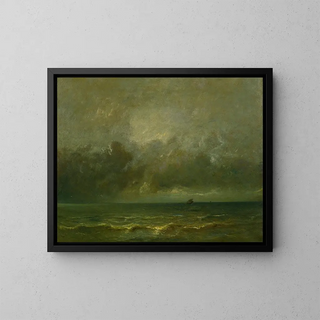 The Calm Before the Storm - Jules Dupré — framed artwork on a wall