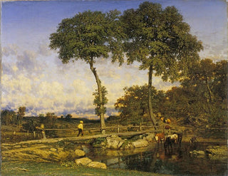 Crossing the Bridge - Jules Dupré — artwork view