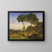 Crossing the Bridge - Jules Dupré — framed artwork on a wall