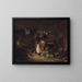Interior farm scene in Berry - Jules Dupré — framed artwork on a wall
