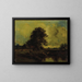 River landscape painting with a cottage - Jules Dupré — framed artwork on a wall