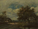 The cottage by the roadside under a stormy sky - Jules Dupré — artwork view