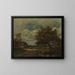 The cottage by the roadside under a stormy sky - Jules Dupré — framed artwork on a wall