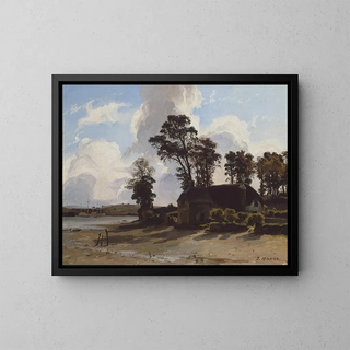 The estuary farm - Jules Dupré — framed artwork on a wall