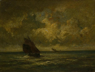 Two boats in a storm - Jules Dupré — artwork view