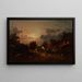 Village scene at sunset - Jules Dupré — framed artwork on a wall