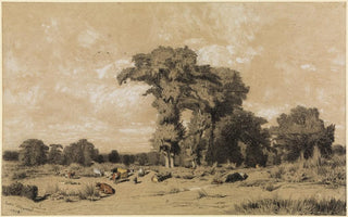 Landscape painting of pasture in Limousin - Jules Dupré — artwork view