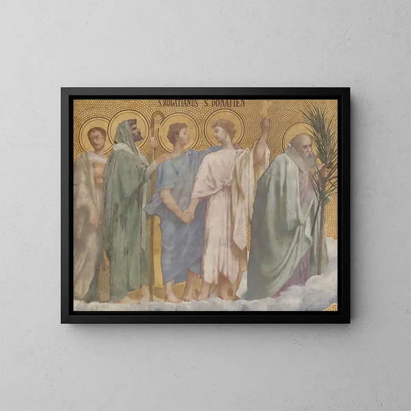 the Procession of the Martyr Saints Rogatius and Donatian - Jules Élie Delaunay — framed artwork on a wall
