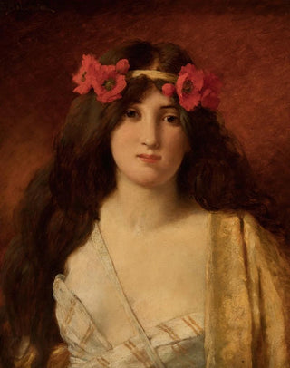 Jules Frederic Ballavoine - Young beauty with a crown of poppies.webp