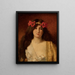 Young beauty with a poppy crown - Jules Frédéric Ballavoine — framed artwork on a wall