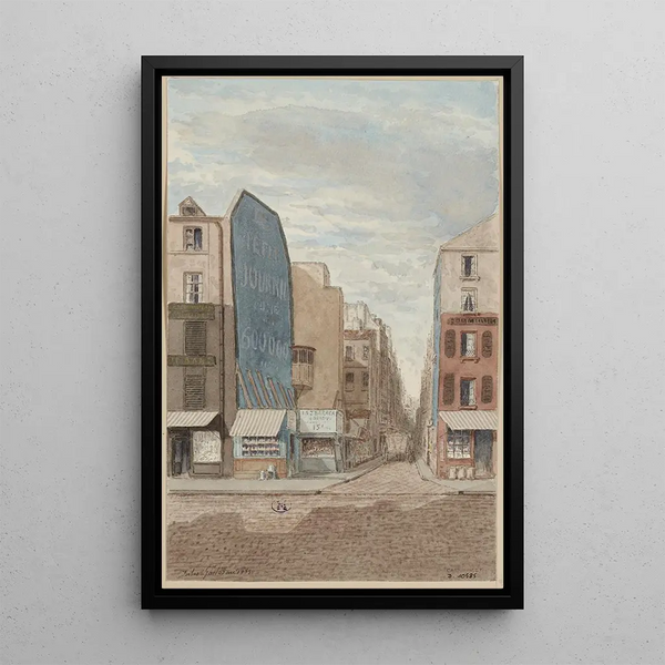 Entry painting of Rue des Filles-Dieu, now Rue d'Alexandrie, since 1897, view from Rue Saint-Denis, 2nd arrondissement - Jules Gaildrau — framed artwork on a wall