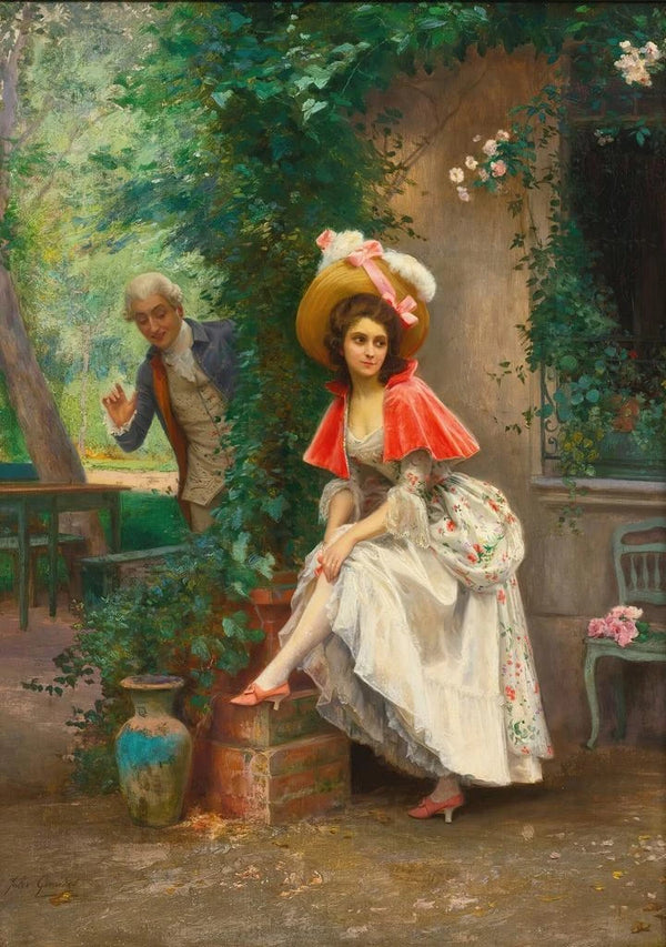A finely turned peg - Jules Girardet — framed artwork on a wall
