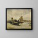 Boats at the Port - Jules Héreau — framed artwork on a wall