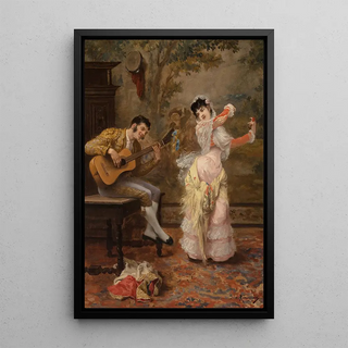 La danseuse espagnole - Jules James Rougeron — framed artwork on a wall