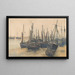 Fishing Boats Docked - Jules Lessore — framed artwork on a wall