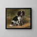 Portrait of a King Charles Spaniel - Jules Léonard Schmitz — framed artwork on a wall
