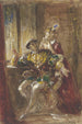 Cavalier assis avec dame debout derrière lui - Jules Lunteschütz — artwork view