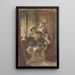 Cavalier assis avec dame debout derrière lui - Jules Lunteschütz — framed artwork on a wall