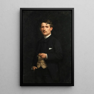Portrait of a gentleman - Jules Marie Sevestre — framed artwork on a wall