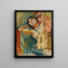 Brunette with Blue Necklace - Jules Pascin — framed artwork on a wall