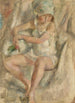 Woman with Turban and Rose - Jules Pascin — artwork view