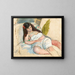 Woman lying down - Jules Pascin — framed artwork on a wall