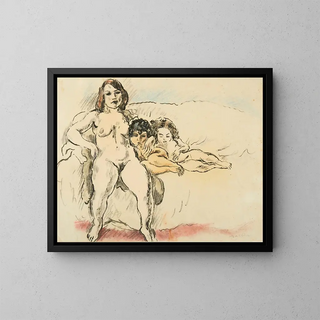 Women and Children - Jules Pascin — framed artwork on a wall