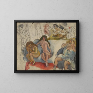 Women of Pleasure - Jules Pascin — framed artwork on a wall