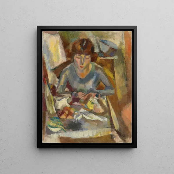 Hermine David devant la table - Jules Pascin — framed artwork on a wall